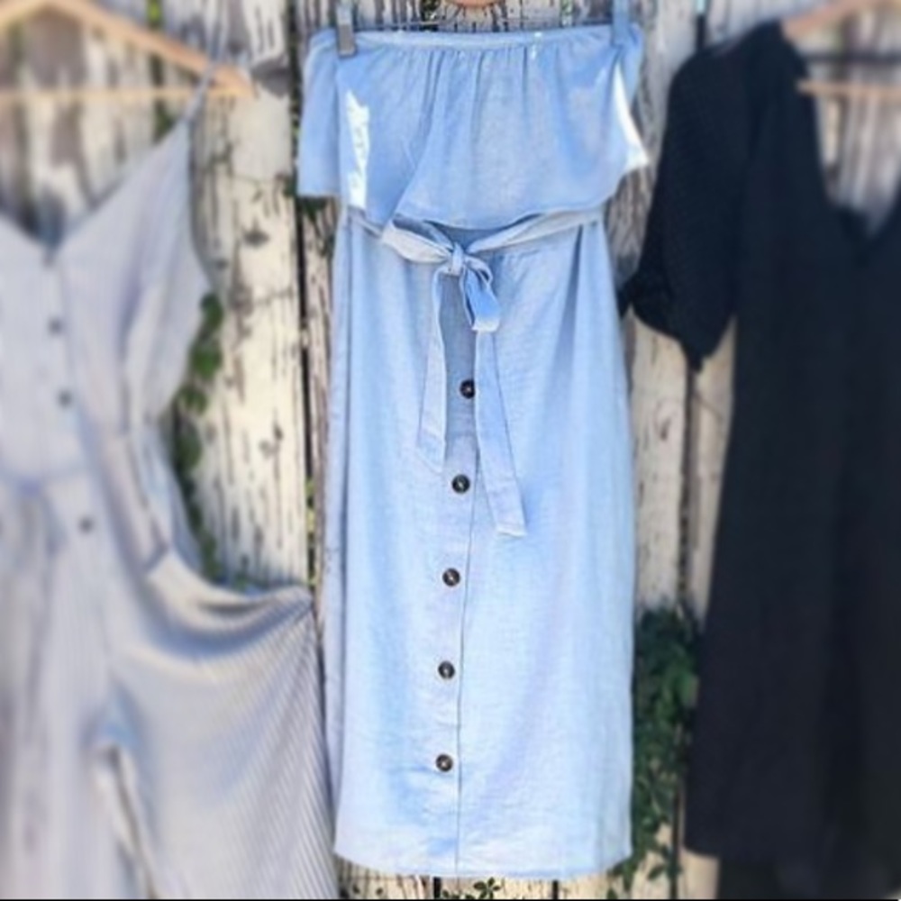 Baby blue button dress